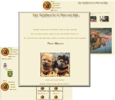 Screenshot der Webpräsenz Der Norfolkterrier in Wort und Bild