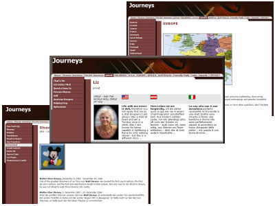 Screenshot der Webpräsenz Journeys