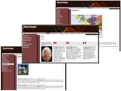 Screenshot der Webprsenz Journeys