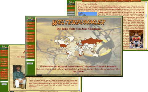 Screenshot der Webpräsenz Weltenbummler - Die Reise-Seite