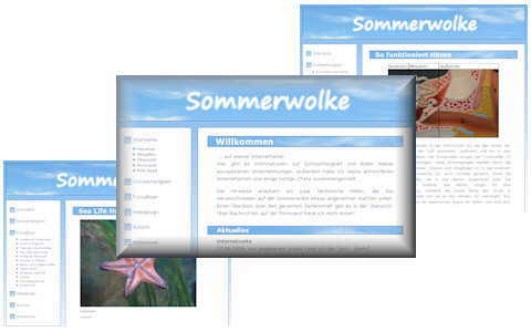 Screenshot der Webprsenz Die Sommerwolke