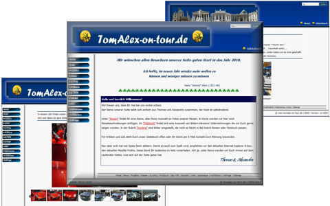 Screenshot der Webpräsenz tomalex-on-tour