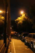 Cable Car Fahrt in der Nacht